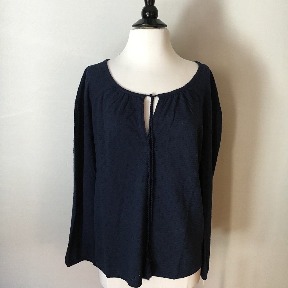 CASLON Split Neck Eyelet Blouse Size M